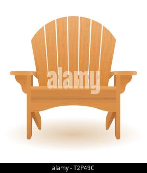 Sur la plage ou sur le jardin fauteuil chaise longue transat faits de vector illustration isolé sur fond blanc Illustration de Vecteur
