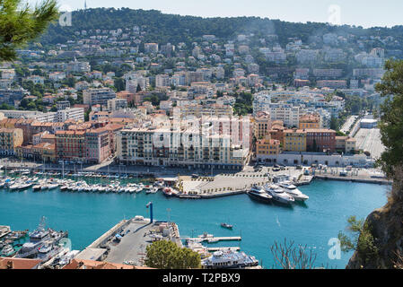 Nice, France - 12 août 2018 : Le Port de Nice Lympia depuis le haut Banque D'Images