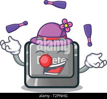 Bouton Supprimer jonglerie jouets en forme cartoon vector illustration Illustration de Vecteur
