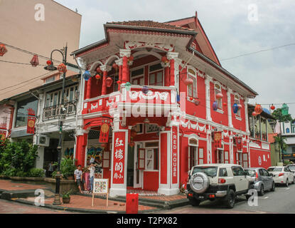 Red House Cafe, Chinatown, Johor Bahru, Malaisie Banque D'Images