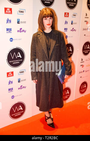 Assister à la 19e Congrès annuel des célébrités WhatsOnStage Awards au Prince of Wales Theatre sur Coventry Street à Londres comprend : Jemima Rooper Où : London, Royaume-Uni Quand : 03 mars 2019 Crédit : Paul Taylor/WENN.com Banque D'Images