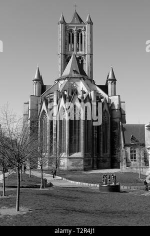 St Nicholas Church Gand Belgique vue arrière Banque D'Images