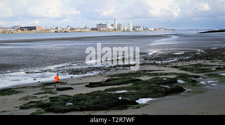 Vue de Liverpool de New Brighton. Banque D'Images