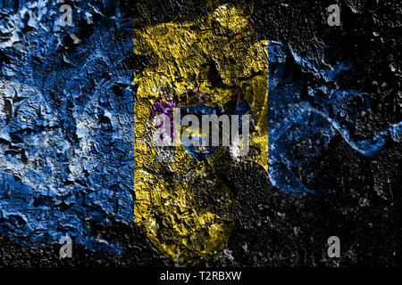 Philadelphie, Pennsylvanie smoky drapeau mystique sur l'ancien mur sale Banque D'Images