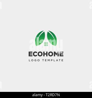 Eco leaf accueil nature simple logo template vector illustration élément icône - vector Illustration de Vecteur