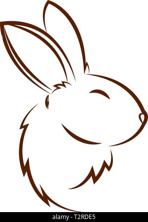 Lapin résumé dessiner sur un fond blanc, vector illustration design Illustration de Vecteur