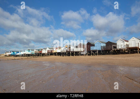 Thorpe Bay Beach, près de Southend-on-Sea, Essex, Angleterre Banque D'Images