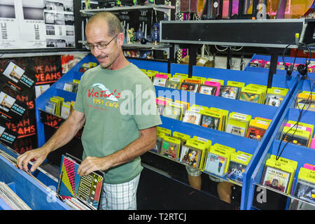 Miami Beach Florida,Oncle sam's Music,magasin de disques,shopping shopper shoppers magasins marché marchés achats vente, magasins de détail Banque D'Images