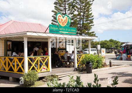 Fred's gaufres belges shop à Saint John's, capitale d'Antigua-et-Barbuda Banque D'Images