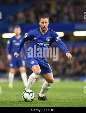 Eden Hazard de Chelsea lors du match de premier League entre Chelsea et Brighton & Hove Albion à Stamford Bridge . 3 avril 2019 photo Simon Dack / images téléphoto à usage éditorial exclusif. Pas de merchandising. Pour Football images, les restrictions FA et premier League s'appliquent inc. aucune utilisation d'Internet/mobile sans licence FAPL - pour plus de détails, contactez Football Dataco Banque D'Images