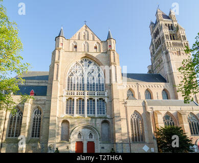 La cathédrale Saint Salvator dans centre historique ville de Bruges, Belgique. Banque D'Images