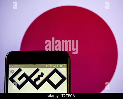 L'Ukraine. 4ème apr 2019. Sur cette photo, l'illustration a vu le logo de la société Geo affichée sur un téléphone intelligent. Crédit : Igor/Goiovniov SOPA Images/ZUMA/Alamy Fil Live News Banque D'Images