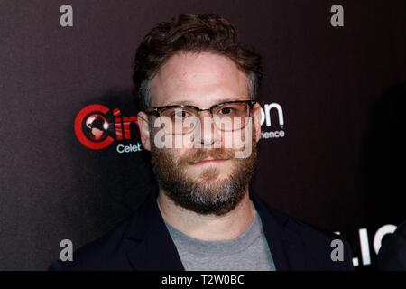 Las Vegas, NV, USA. 4ème apr 2019. Seth Rogen aux arrivées de Lionsgate CinemaCon Présentation, le Colisée de Caesars Palace, Las Vegas, NV, le 4 avril 2019. Credit : JA/Everett Collection/Alamy Live News Banque D'Images