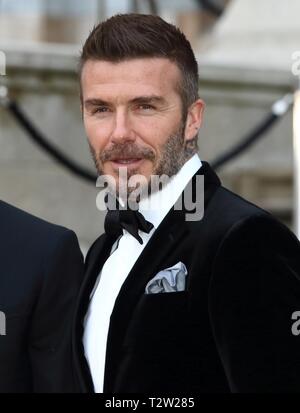 Londres, Royaume-Uni. Le 04 Avr, 2019. David Beckham arrivent pour la première mondiale de notre planète de Netflix au Natural History Museum, Kensington Crédit : SOPA/Alamy Images Limited Live News Banque D'Images