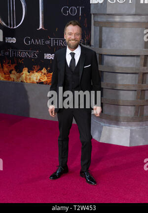 New York, NY - 3 Avril, 2019 : Nikolaj Coster-Waldau assiste à HBO Game of Thrones saison finale première à Leida City Music Hall Banque D'Images