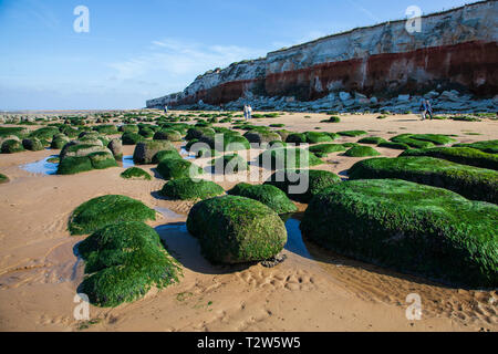 Plage de Hunstanton à marée basse Banque D'Images