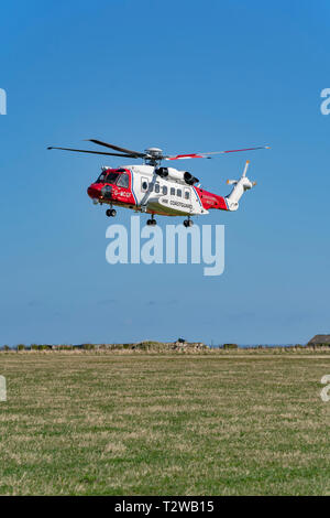 C'est un exercice d'entraînement de l'HMCG par rapport au nouveau personnel à l'Aérodrome de Boyndie, Aberdeenshire, Ecosse le samedi 30 mars 2019. Photographié b Banque D'Images
