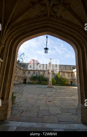 L'intérieur du quadrilatère à Corpus Christi College in Merton Street, Oxford, Angleterre Banque D'Images