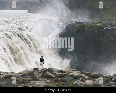 Islande Dettifoss - la plus grande en Europe de la cataracte Banque D'Images