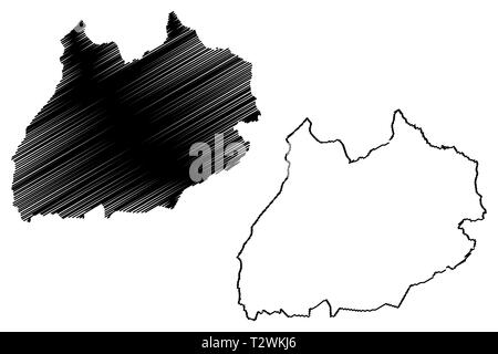 Région d'Marrakesh-Safi (divisions administratives du Maroc, Royaume du Maroc, Maroc) map vector illustration gribouillage, croquis Marrakech Illustration de Vecteur