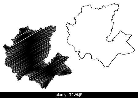 Région Fes-Meknes (divisions administratives du Maroc, Royaume du Maroc, Maroc) map vector illustration, croquis gribouillis ma Fas-Meknas Illustration de Vecteur