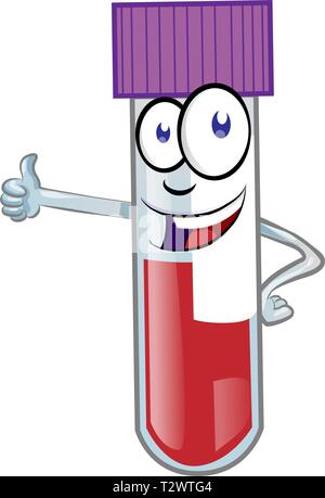 Tube de sang coloré Cartoon mascot isolé sur fond blanc.vector illustration Illustration de Vecteur