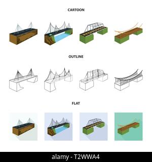 Bridge,Canada,rock,mer,modernes,coffrage,assemblé,pendaison,long,brick,banque,colonnes,rivière,autoroute,port,metal,cascade,construction,mains courantes,retombantes,rail,des,train,eau,cable,cadre,design,construire,ponts,côté,architecture,vue,vue,passage,structure,set,icône,,illustration,collection,isolé,graphique,élément vecteur vecteurs,signer , Illustration de Vecteur