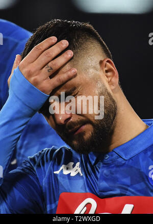 TIM Serie A match de football tenue à l'stade San Paolo à Naples. Napoli Juventus terminé 1 - 2, la déception de Naples le capitaine Lorenzo insigne à la fin du match. 03/03/2019, Naples, Italie Où : Naples, Italie Quand : 03 mars 2019 Credit : IPA/WENN.com **Uniquement disponible pour publication au Royaume-Uni, USA, Allemagne, Autriche, Suisse** Banque D'Images