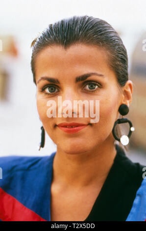 Birgit Schrowange Fernsehmoderatorin, deutsche, ca. 1989. Présentateur de télévision allemande Birgit Schrowange, ca. 1989. Banque D'Images