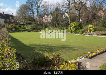 Le livre vert à Moor extérieure Bowling Club sur la lande couverte Estate dans Harborne, Birmingham Banque D'Images