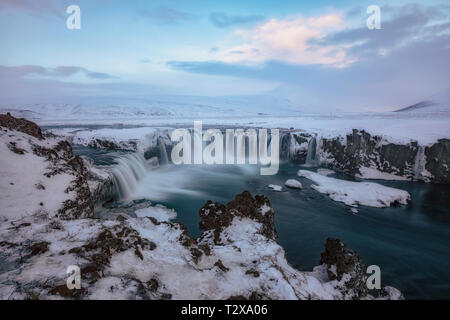 Godafoss, Laugar, Nordurland Eystra, Islande, Europe Banque D'Images