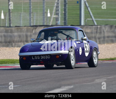 Adrian Gilbert, Lotus Elan S3, route historique championnat sportif, HSCC, de la saison, samedi, 30 mars 2019, le circuit de Donington Park, course, CJM Banque D'Images