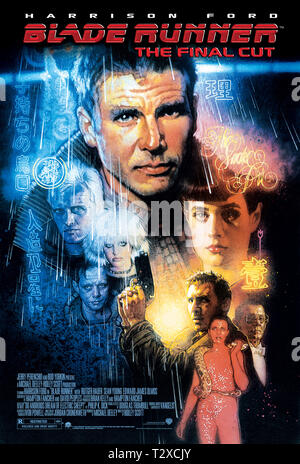 RUTGER HAUER, Daryl Hannah, WILLIAM SANDERSON, HARRISON FORD, SEAN YOUNG, JOANNA CASSIDY, JOE TURKEL POSTER, Blade Runner, 1982 Banque D'Images