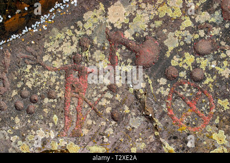 Axman rock carvings sur un rocher Banque D'Images