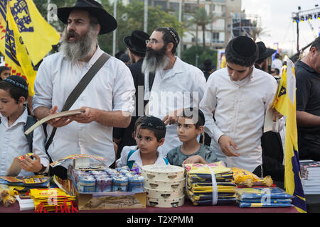 Protestation religieuse, Rabin Square, Tel Aviv, Israël Banque D'Images