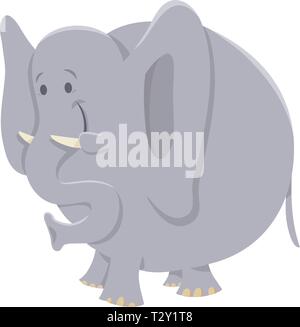 Cartoon Illustration de l'éléphant d'Drôle Personnage Animal sauvage Illustration de Vecteur