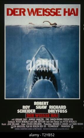 L'affiche de film, JAWS, 1975 Banque D'Images