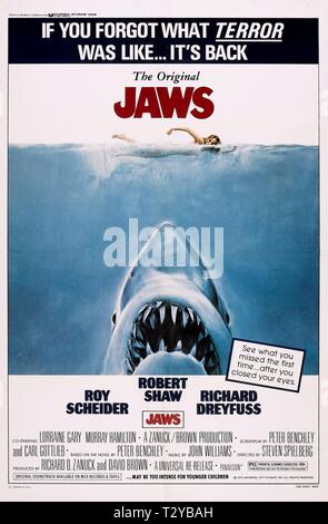 L'affiche de film, JAWS, 1975 Banque D'Images