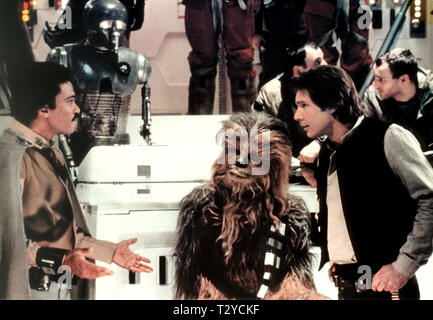 BILLY DEE WILLIAMS, PETER MAYHEW, HARRISON FORD, Star Wars : Episode VI - LE RETOUR DU JEDI, 1983 Banque D'Images