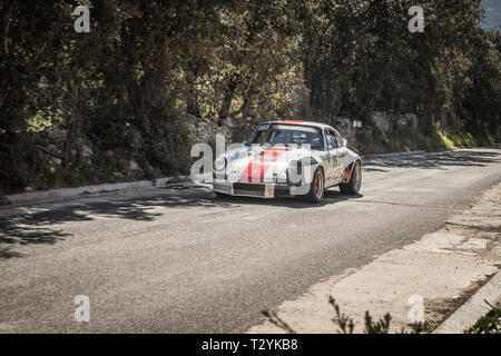 Regino, corse - le 31 mars 2019. B. Morin & S. Bruno concurrencer dans l'étape spéciale SS13 entre Regino et Porto en Corse en 2019 le Tour de C Banque D'Images