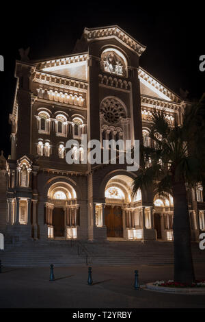 Façade de la Cathédrale de Monaco de la Vierge Immaculée Banque D'Images