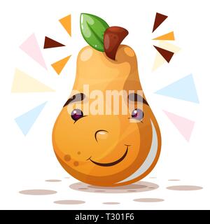 Jolie illustration de poire - personnages de dessins animés. Vector EPS10 Illustration de Vecteur