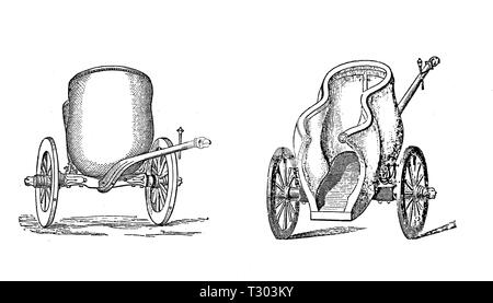 L'antiquité romaine char de course utilisé pour le sport, le transport, et des cérémonies Banque D'Images