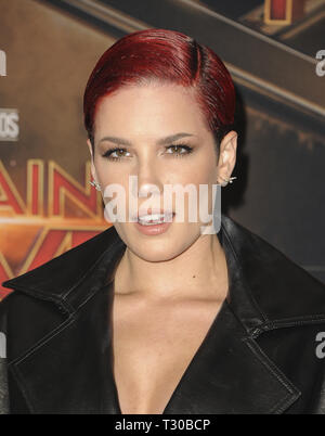 Captain Marvel Premiere film mettant en vedette : Halsey Où : Los Angeles, California, United States Quand : 04 mars 2019 : Crédit/WENN.com Apega Banque D'Images