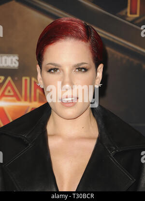 Captain Marvel Premiere film mettant en vedette : Halsey Où : Los Angeles, California, United States Quand : 04 mars 2019 : Crédit/WENN.com Apega Banque D'Images