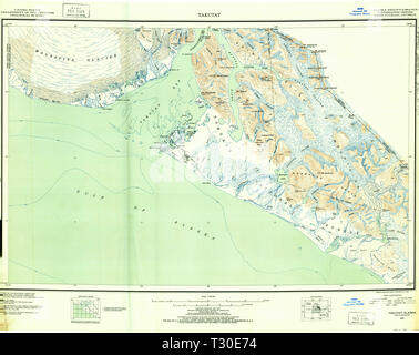 Carte TOPO USGS Alaska AK Restauration 3616801951250000 Yakutat Banque D'Images