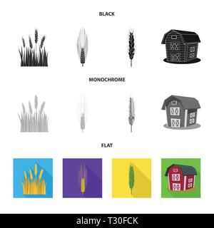 L'orge de printemps,grenier,spike,bâtiment,hiver,dur,industrie,terrain,farine,automne,maïs,graines,Culture,son,campagne,céréales,remise,mûres,or,chalet,pain,vert,immobiliers,agriculture,agriculture,seigle,plantes,blé,maïs,grain,récolte,ferme,,champ,set,icône,,illustration,collection,isolé,design,graphisme,élément vecteur vecteurs,signer , Illustration de Vecteur