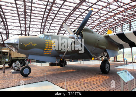 Vue sur le Boeing B 26 Marauder au Musée de l'embarquement, le musée sur D-Day entre Pouppeville et de la Madeleine. Dans le monde d'utilisation | Banque D'Images