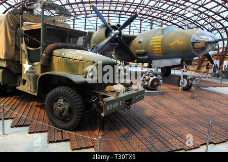 Vue sur le Boeing B 26 Marauder au Musée de l'embarquement, le musée sur D-Day entre Pouppeville et de la Madeleine. Dans le monde d'utilisation | Banque D'Images