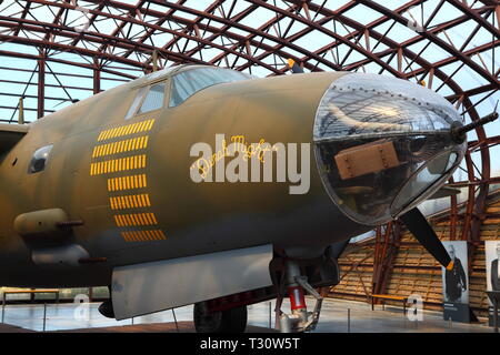 Vue sur le Boeing B 26 Marauder au Musée de l'embarquement, le musée sur D-Day entre Pouppeville et de la Madeleine. Dans le monde d'utilisation | Banque D'Images